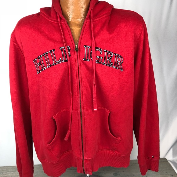tommy hilfiger red hoodie womens